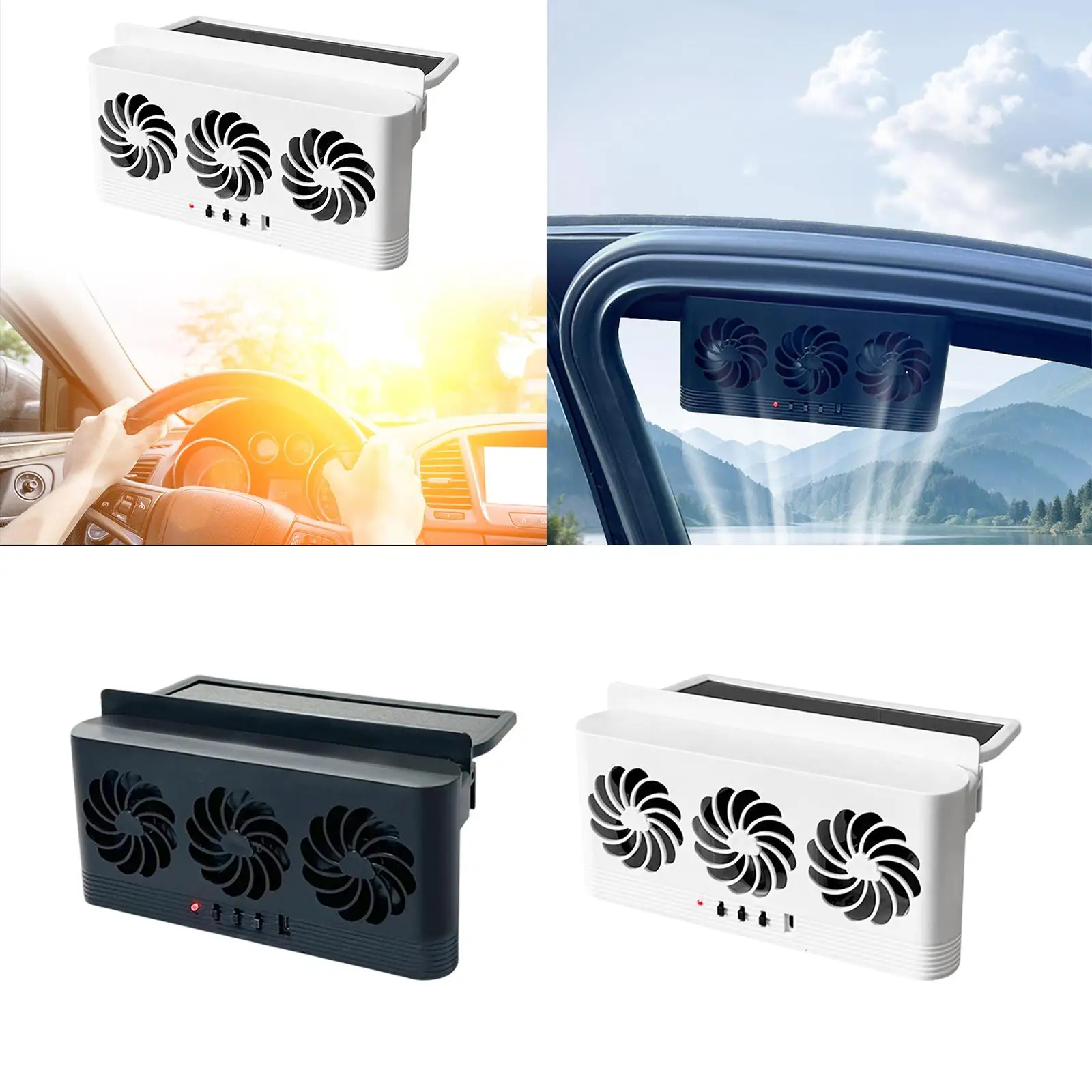 Car Fan Window Vent USB Installation Exhaust Fan Compact Ventilation Car Cooling Fan for Vehicles SUV Cars view 5