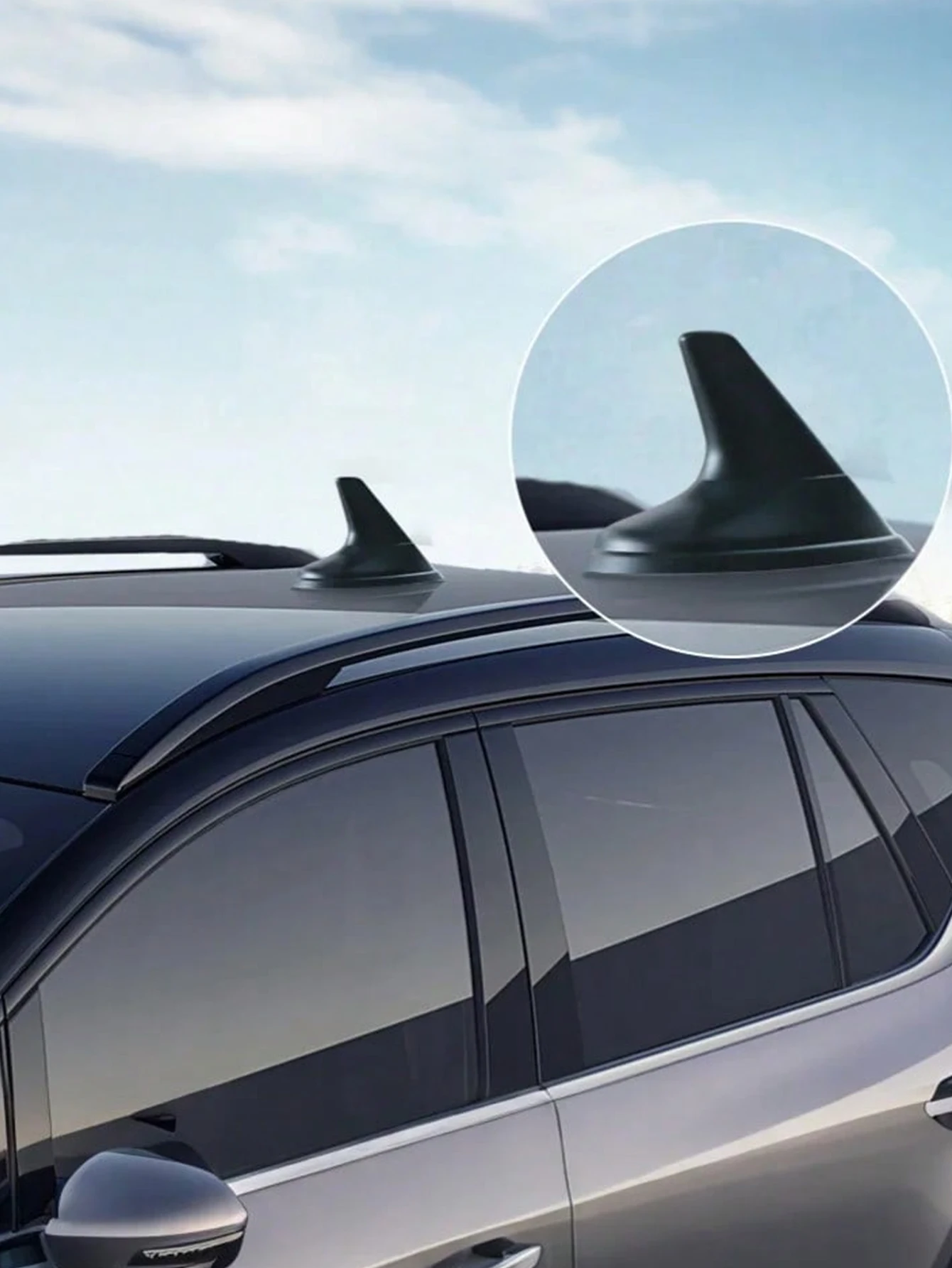 1Pc Universal Fit Car Shark Fin Antenna Decor – ABS Painted Body-Color Spoiler Cover – Adhesive Mount Rear Antenna Replacement,