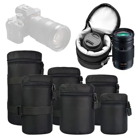 Deluxe Camera Lens Bag Waterproof Pouch for DSLR Nikon Canon Sony Olympus Case Soft Padded