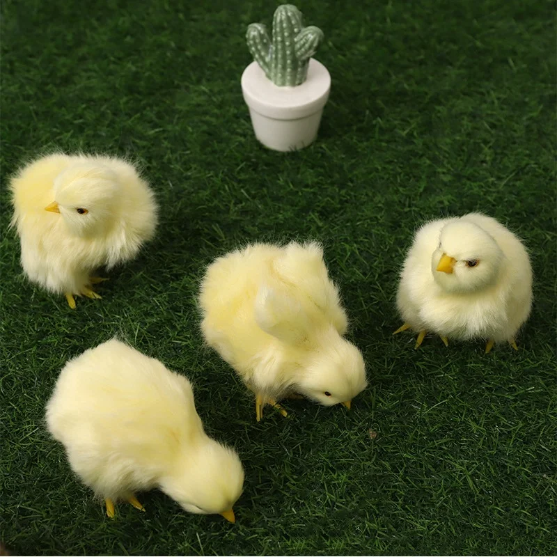 สมจริง Chick ตกแต่งน่ารักอีสเตอร์ Chick ตุ๊กตาจําลอง Chick อีสเตอร์ DIY Miniature ไก่สวนเครื่องประดับตกแต่งบ้าน