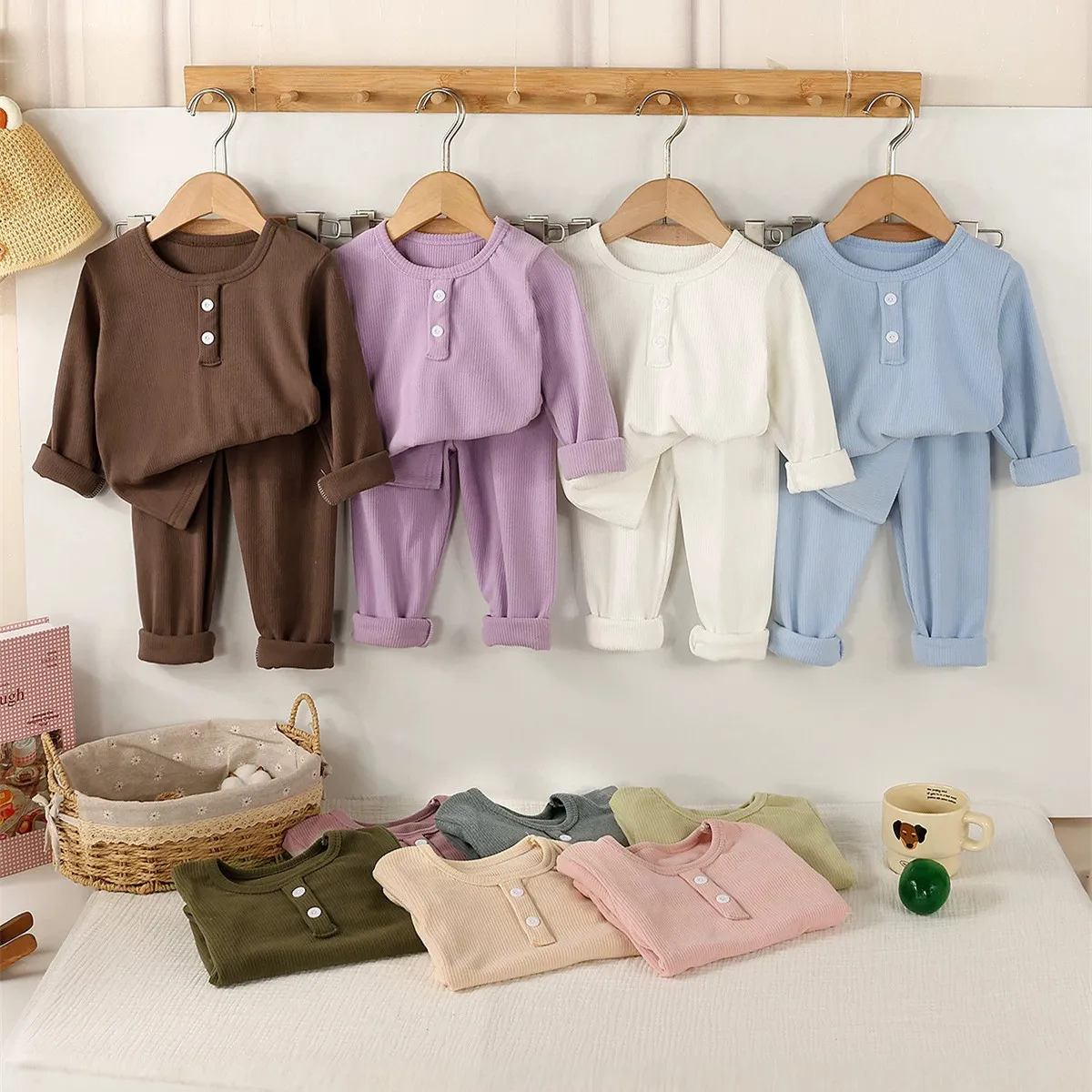 New Boys Baby Long Sleeve Loungewear Children's Clothing Underwear Set Autumn Winter Clothes Toddler Girs Home Clothes