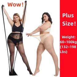 Elastic Oversized Sexy Fishnet Pantyhose Tights Women's Mesh Stocking Hollow Stretch Tight Black Lace Stockings Plus Size XXXXL