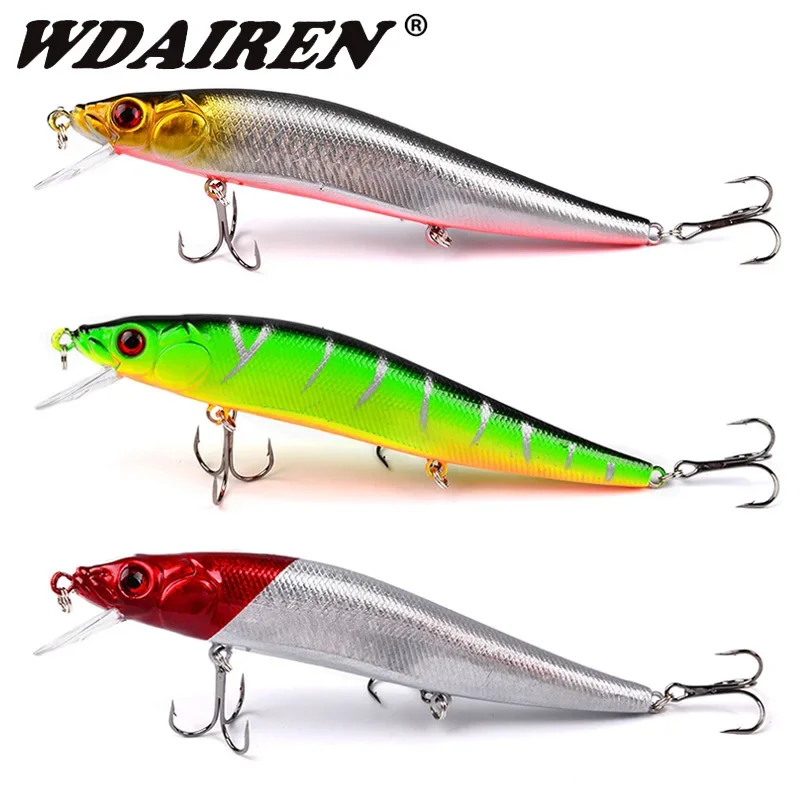 1 Pc Minnow Fishing Lures 14g/23g Crankbait Wobblers Perch 3D Eyes Artificial Hard Bait Pike Carp Bass Floating Swimbait Pesca