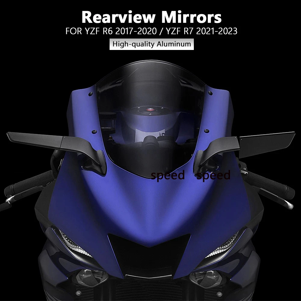 New CNC Aluminum Rearview Mirror For YAMAHA YZF R6 YZF R7 YZF R7 World GP 60th Anniversary Wing Invisible Rearview Mirror