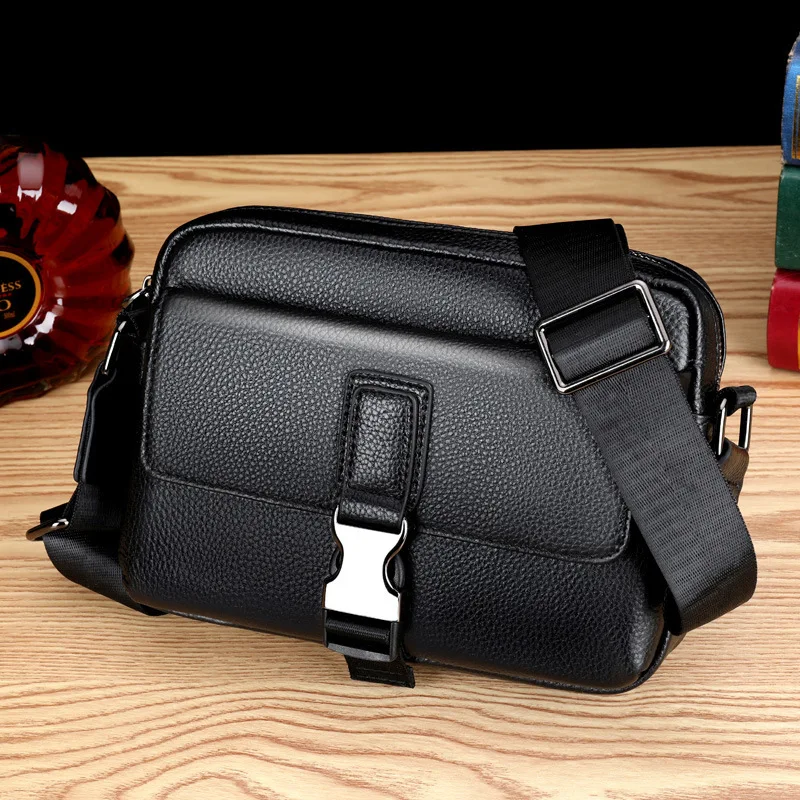 

High-End Brand Men's Crossbody Bag Soft Leather Multi-ket Small Bag Trendy New Single oulder Bag Leather Handbag