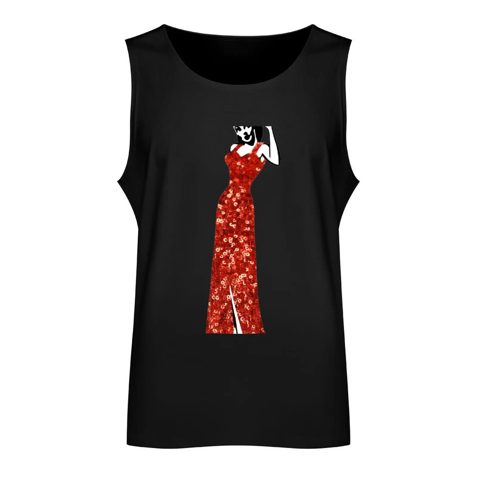 red vintage burlesque pin up Tank Top gym clothes for man Men's gym t-shirts