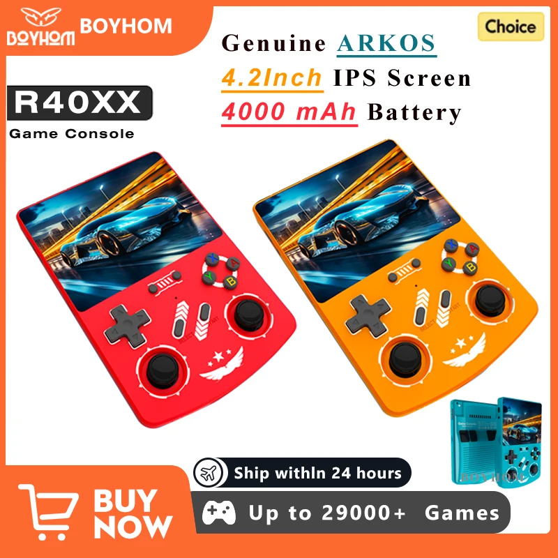 

BOYHOM R40XX Ретро портативная игровая консоль Linux 4,2-дюймовый IPS-экран 4000 мАч портативный карманный видеоплеер для рождественских подарков