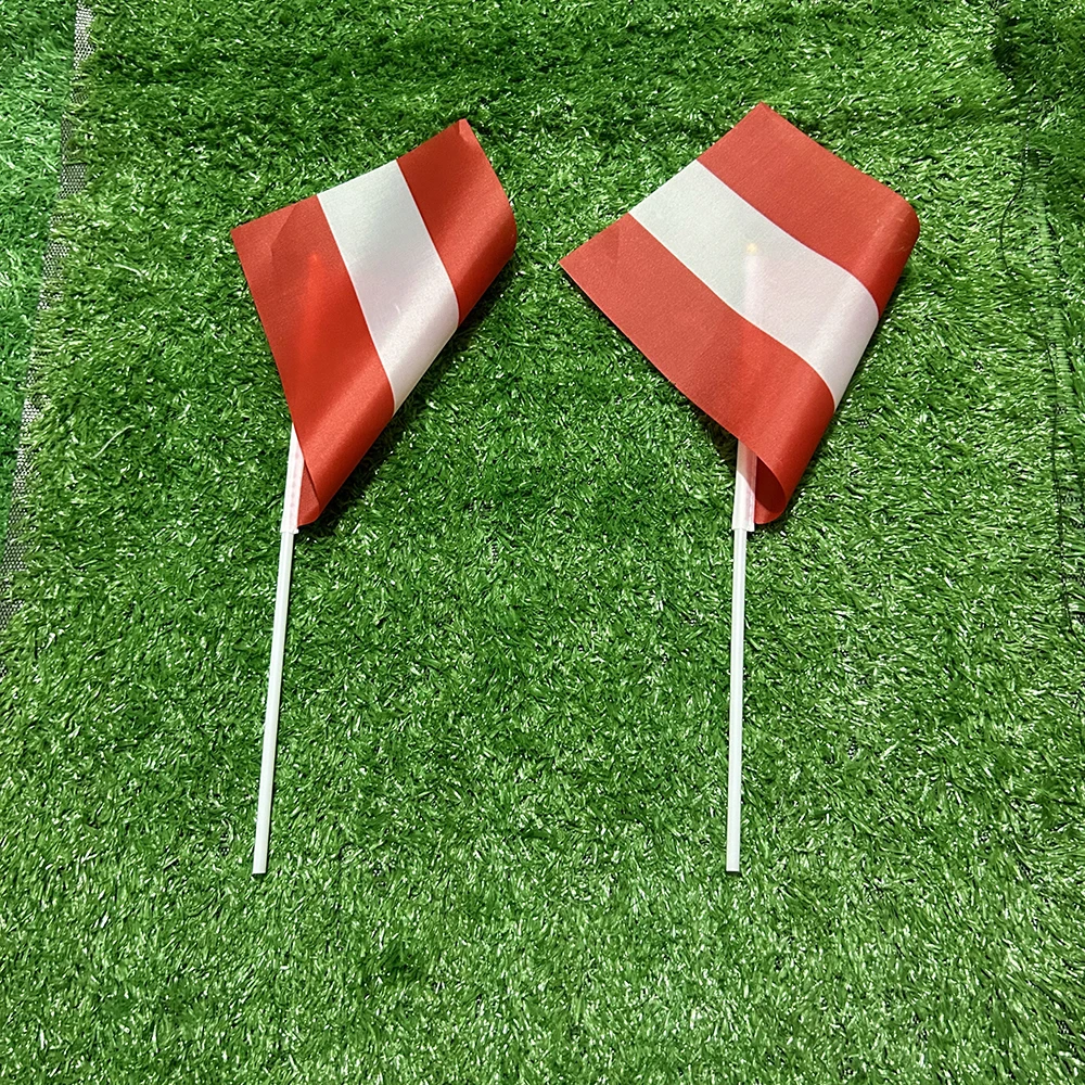 علم السماء النمسا علم اليد 10/20/50/100 قطعة 21*14 سنتيمتر النمسا اليد يلوحون أعلام مع عمود بلاستيكي للنشاط الرياضي ديكور المنزل