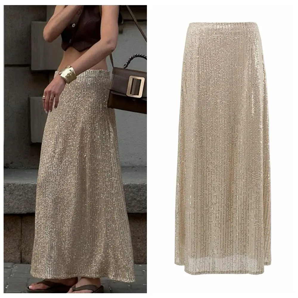 

Elegant Sequin Half Skirt Sequin Skirt Fishtail Skirt Underskirt Long Half Skirt Bling Bling Skirt High Waist Ladies/Girl