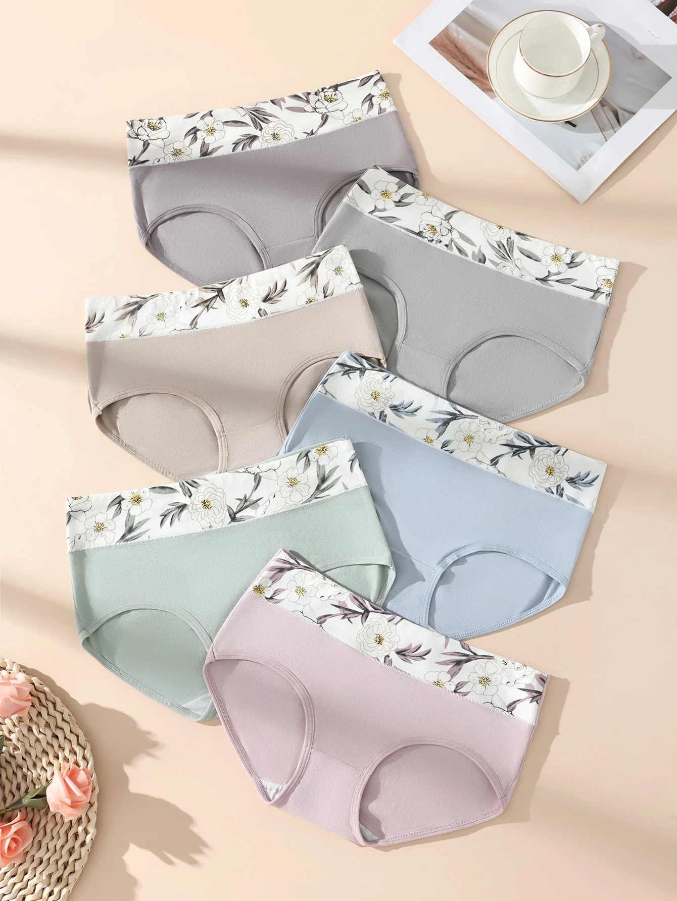 6Pcs Womens High Waist Cotton Briefs Soft Comfortable Breathable Tummy Control Butt Lift Shaping Underwear - Image 4