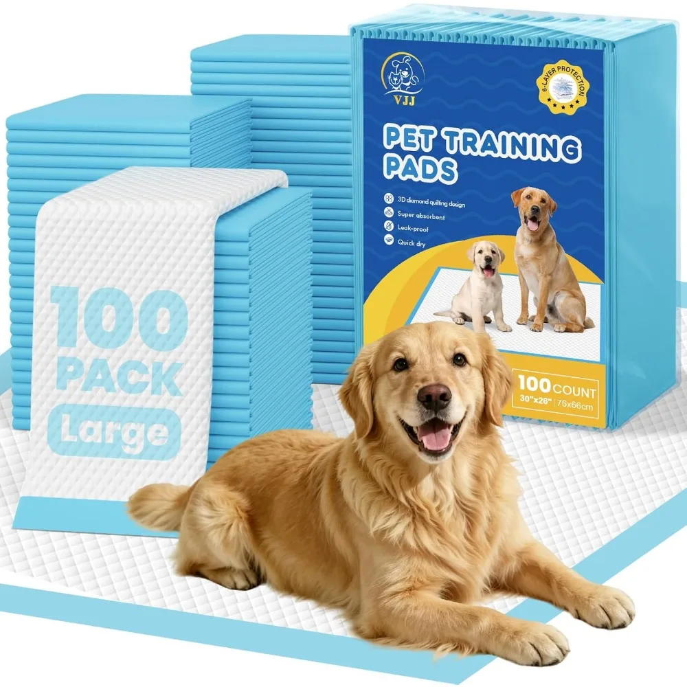 

Extra Large 100 Count Puppy Training Pads 30x26 Leak Proof Daily Use