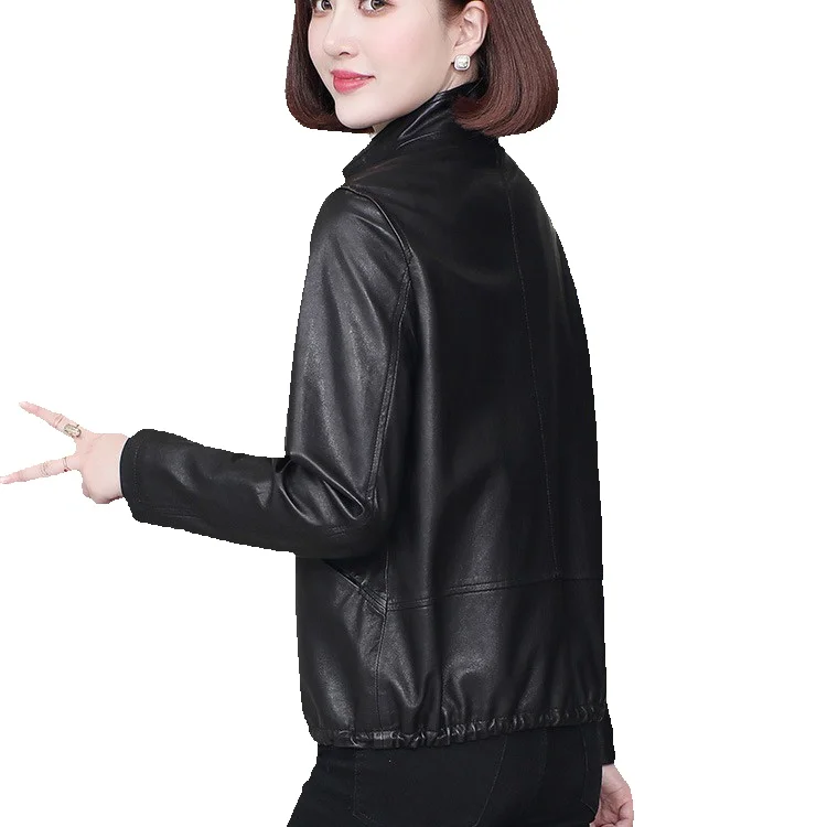 Veste en cuir de mouton véritable pour femme, veste polyvalente, couche supérieure, style court, tempérament, printemps, nouveau