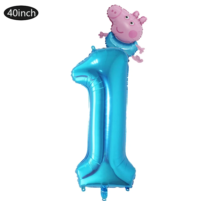 2 SZTUK 32/40 cali uroczy cyfrowy zestaw balonów z serii Peppa dla dzieci urodziny dekoracja weselna baby shower Globos