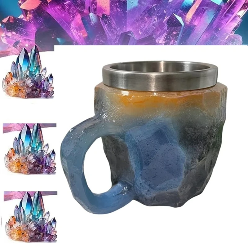 

Минеральные хрустальные кофейные кружки, разноцветные кофейные кружки, натуральные красочные хрустальные рождественские кружки, подарок для домашнего офиса