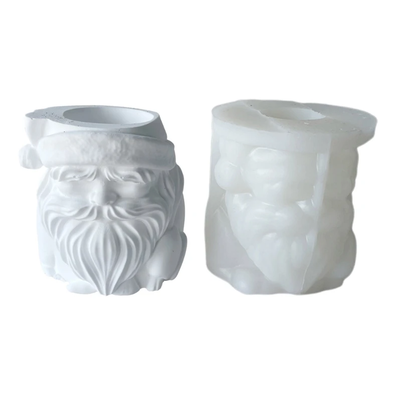 

R3MC Santa Claus Concrete Silicone Pot Mold Succulent Flowerpot Clay Cement Plaster Molds DIY Home Garden Flower Pots Mold