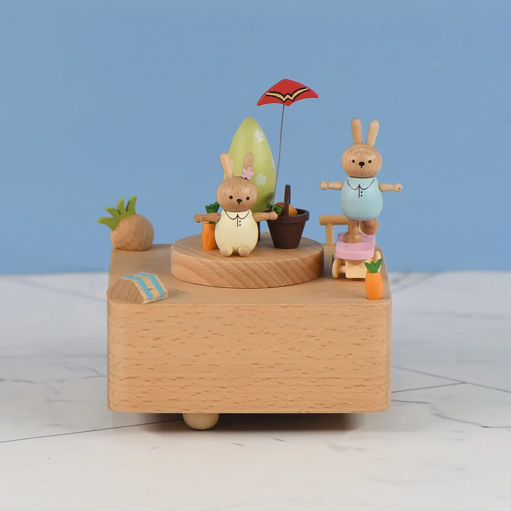 

Customizable Beech Wood Music Box With Personalized Character Logo Unique Melody Wooden Box