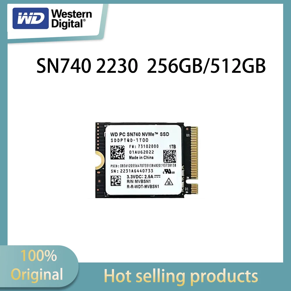 Western Digital (WD) SN740 M.2 2230 256GB 512GB SSD Solid State Drive PCIe 4.0x4 NVMe Gaming Console/Hard Disk Box/Desktop Suita