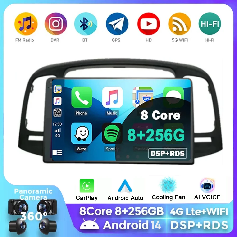 

Android 14 Car Radio For Hyundai Accent 2008 2009 2010 2011 Navigation GPS Multimedia Video Player Stereo Carplay DSP BT WiFi+4G