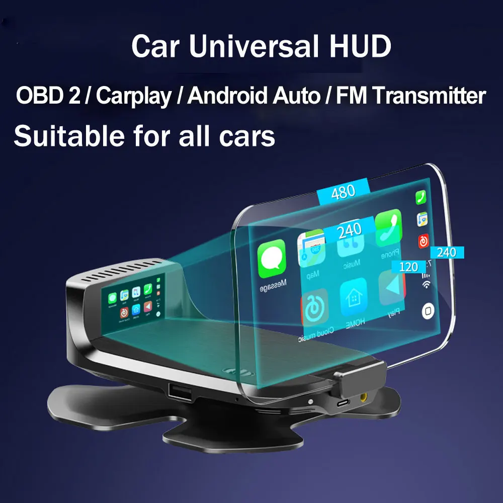 HUD Head Up Display Car-styling Navigazione CarPlay Auto universale