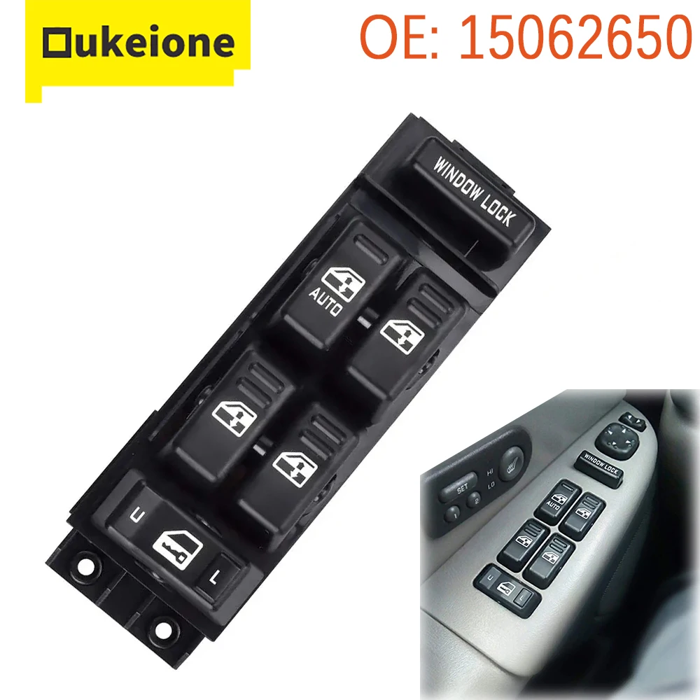 Driver Side Window Switch for Chevy Silverado Tahoe Suburban GMC Yukon XL Sierra 1500HD 2500HD 3500 Cadillac Escalade 15062650