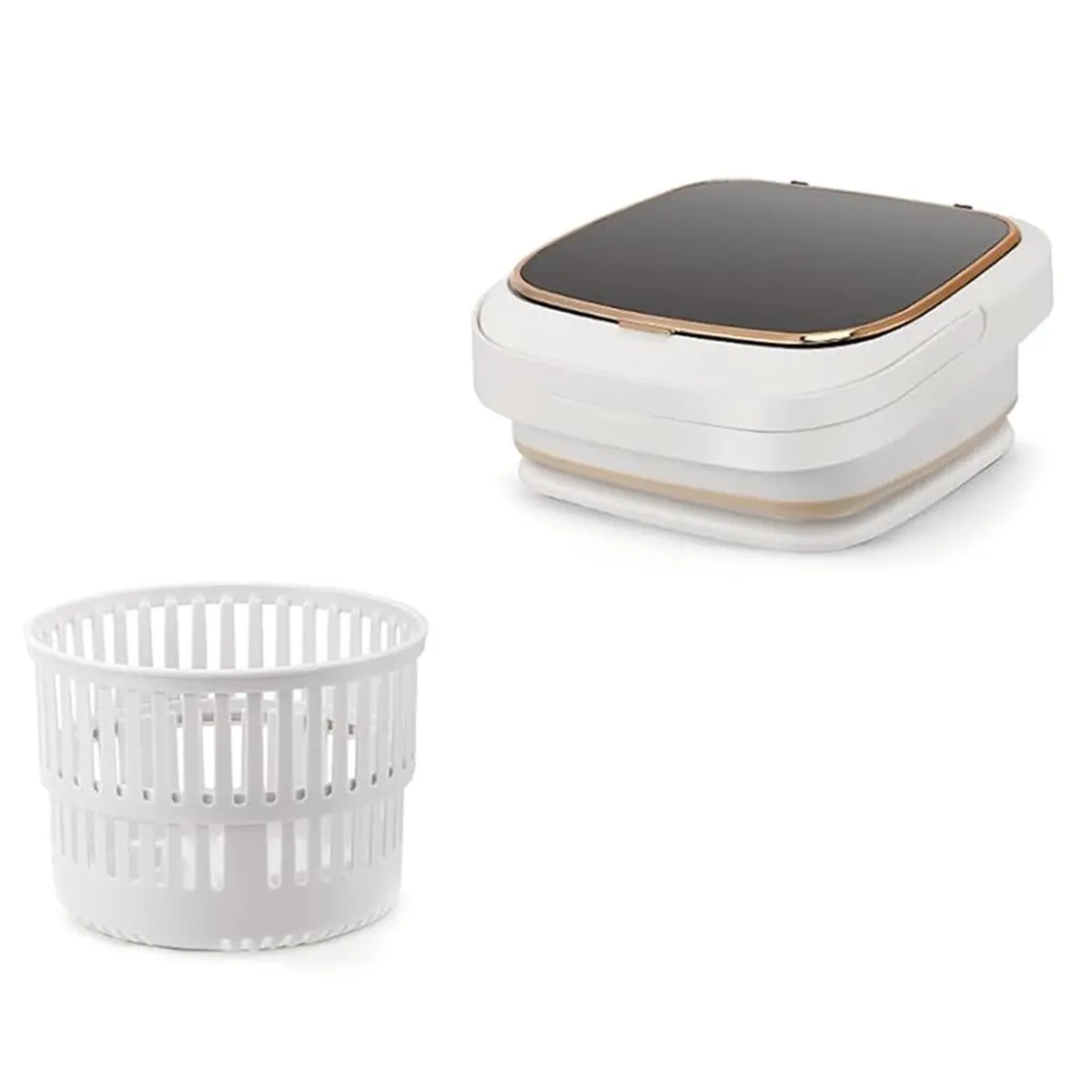 A63I 13L Portable Washing Machine, Mini Foldable with Dry, 2 Wash Modes, Compact for Apartments, RVs, Travel US Plug