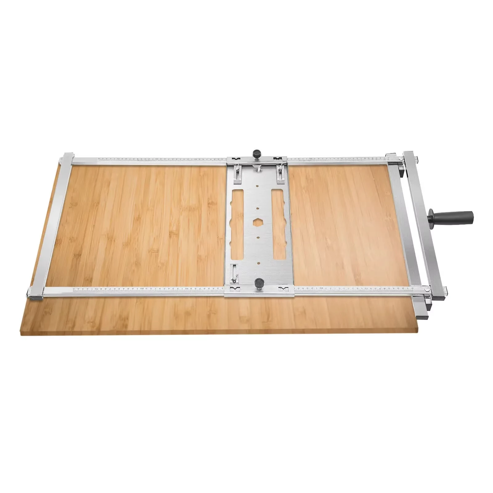 Guia de serra circular de 7 polegadas, gabarito de posicionamento de aço inoxidável com escalas de precisão, comprimento de corte ajustável de 29,5 polegadas