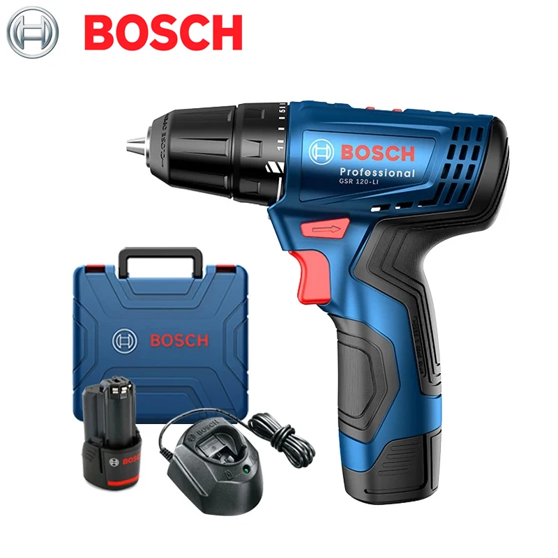 Bosch-furadeira Elétrica Multifuncional sem Fio Chave de Fenda Home Faça Você Mesmo Conjuntos de Ferramentas Elétricas Recarregável Gsr 120-li 12v