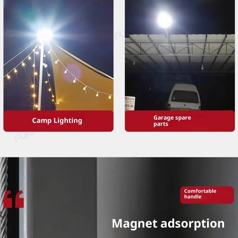 FUNAYA Riparazione auto forte lavoro luce luminosa 2000 lumen rotazione a 360 gradi gancio magnete plug-in illuminazione cablata per riparazione auto
