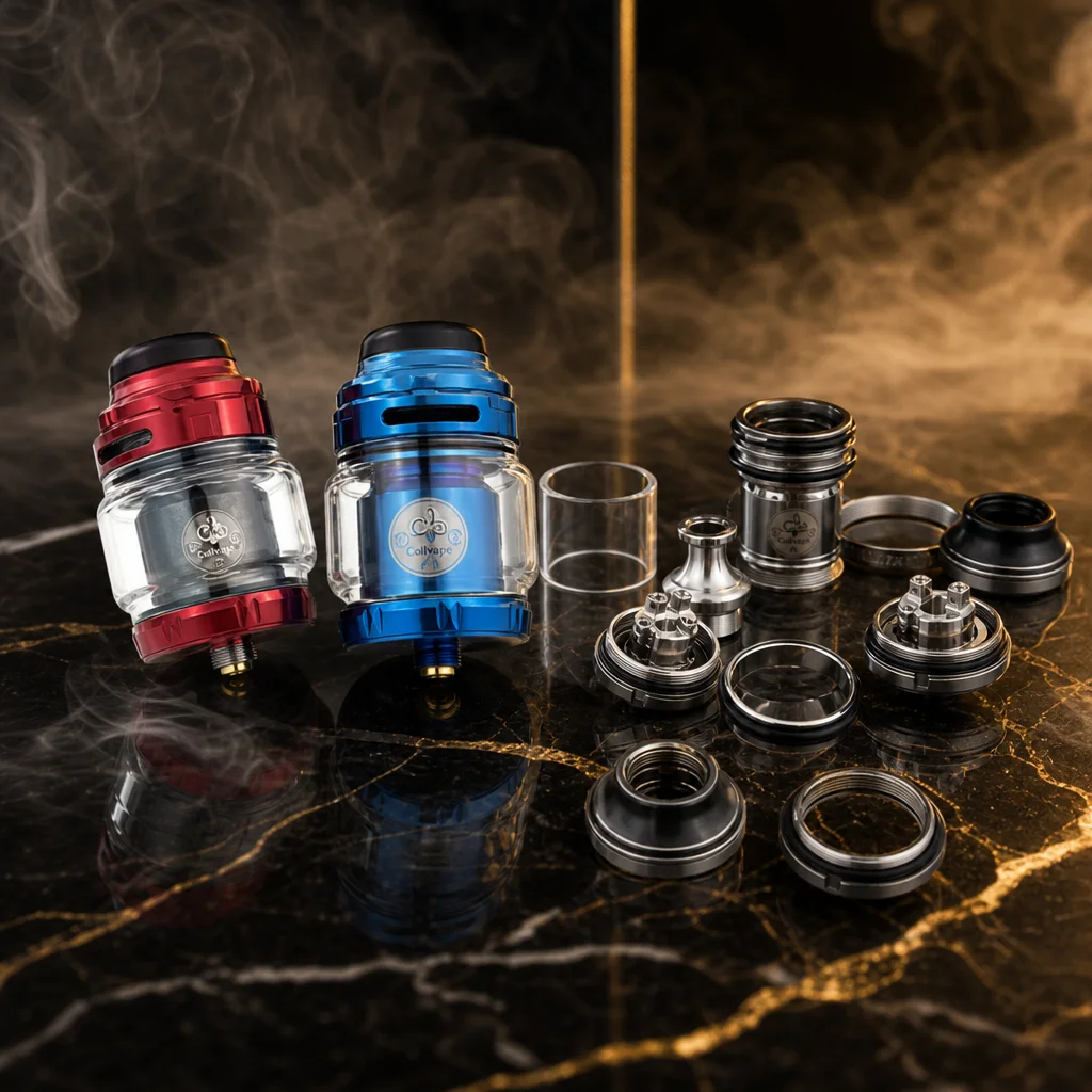 Diy Vape Electronics - Zeus RTA アトマイザー 25mm メッシュスタイルデッキ付き、容量 3.5ml/4.5ml、316