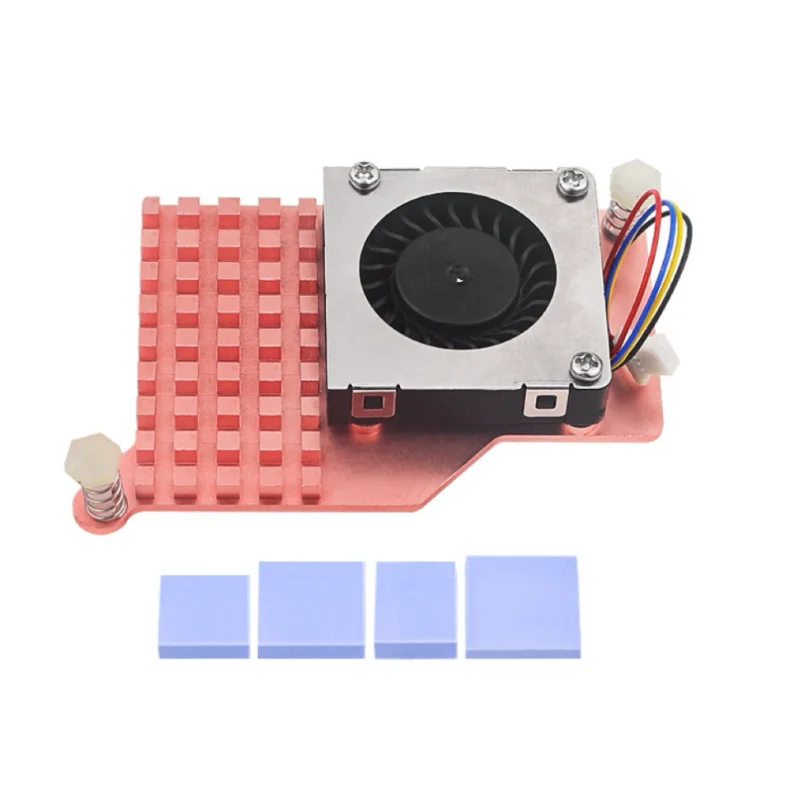 Raspberry Pi 5 Active Cooler Heatsink Cooling Fan Pure-Copper, Aluminum-Silver/Black/Blue