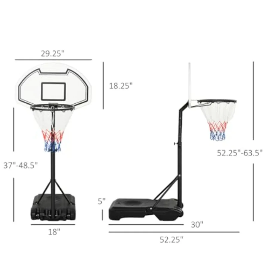 Canestro da basket portatile Obiettivi per adolescenti e giovani Canestro da basket portatile da esterno con altezza regolabile Perfetto f