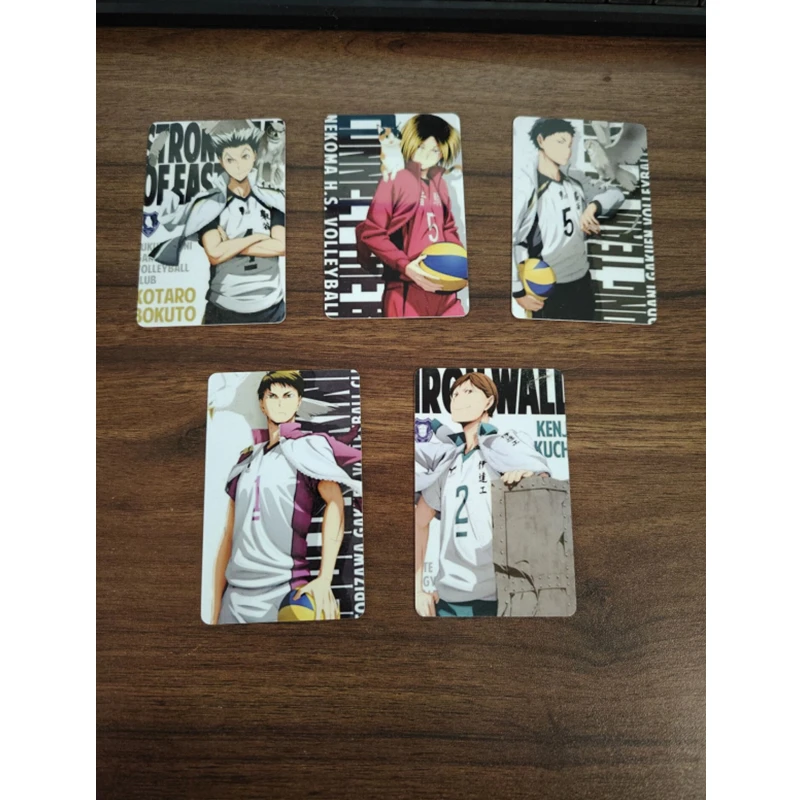 5 PCS Anime collection PVC cards Ushijima Wakatoshi Bokuto Kotaro Moniwa Kaname Akaashi Keiji Kozume Kenma