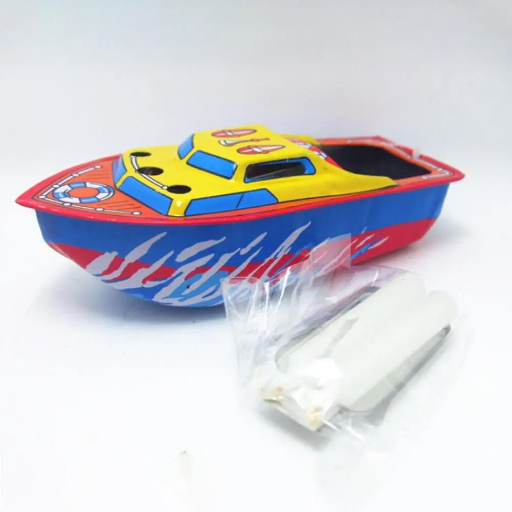N80C Powered Steam Boat Tin Toy Floating Boat Toy Children Birthday Gift Candle Ship Collectable Tin Toy Steam Boat Candle Toy