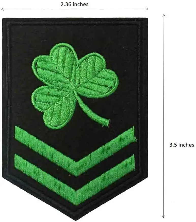 Lucky Skull Clover Embroidered Tactical Patch Four Leaf Trefoil Ireland Subdued Irish Shamrock Badge Applique