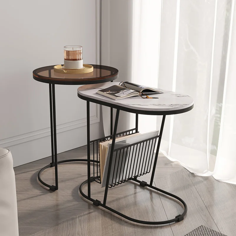 Glass Unique Side Table Hallway Design Laptop Round Coffee Table Sedentary Aesthetic Mesa De Centro Elevable Balcony Furnlture