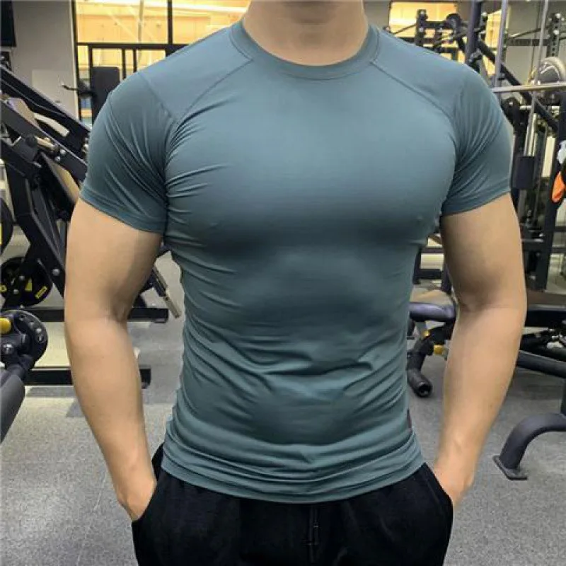 2024 neue Männer Sommer Kurzarm Fitness T-Shirt Laufen Sport Fitness studio Kompression T-Shirt Training lässig hochwertige Tops Kleidung