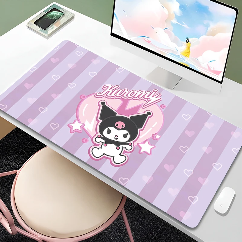 

Mouse Pad 90x40cm Kuromi Anime Gaming Accessories Large Carpet Game Computer Keyboard Pad Rubber Desk Mat Mausepad For Best Gift