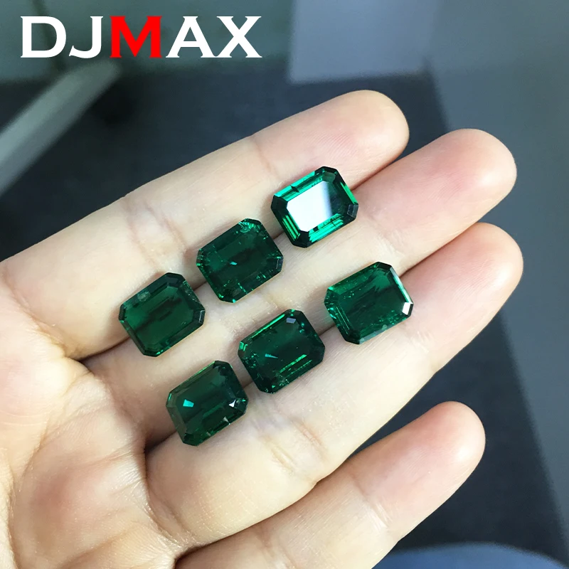 DJMAX Colombia Lab Grown Emerald Gems Loose Gemstones With AGL Certificate Top Quality Zambia Emerald for DIY Jewelry Making