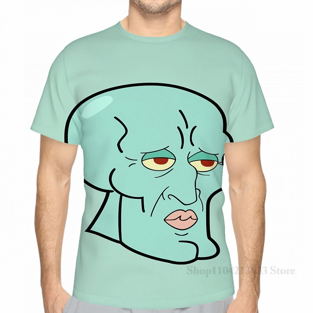 All over print Handsome Squidward men T-Shirt women fashion girl t shirt boy tops tees Short Sleeve tshirts