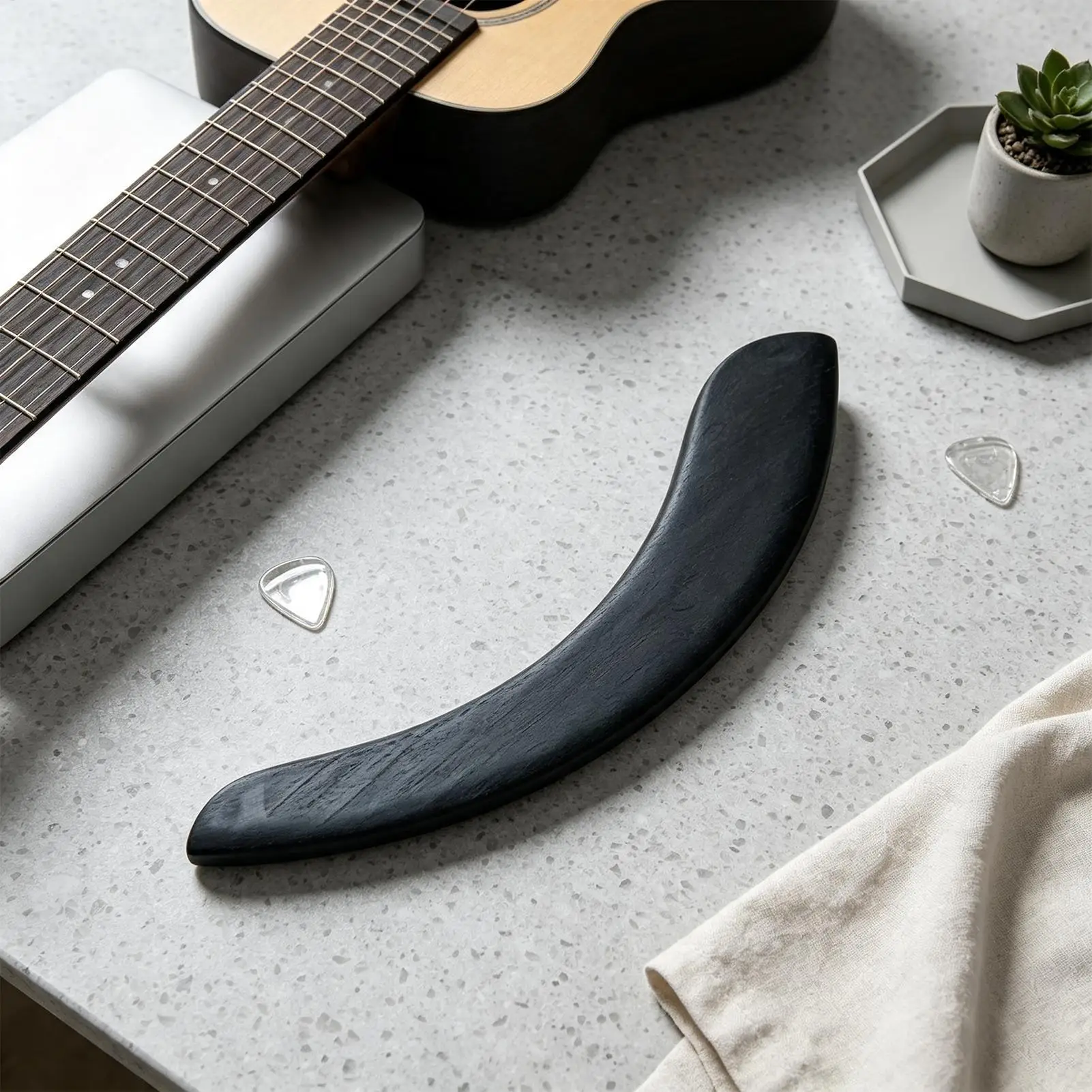 Guitar Armrest Self-Adhesive Wooden Ergonomic Folk Parts Acoustic Guitar Wood Arm Rest For Reduce Sweat Enhance Tone Musician
