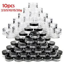 10pcs 2g/3g/5g/10g/15g/20g Empty Plastic Clear Cosmetic Jars Makeup Container Lotion Bottle Vials Face Cream Sample Pots Gel Box