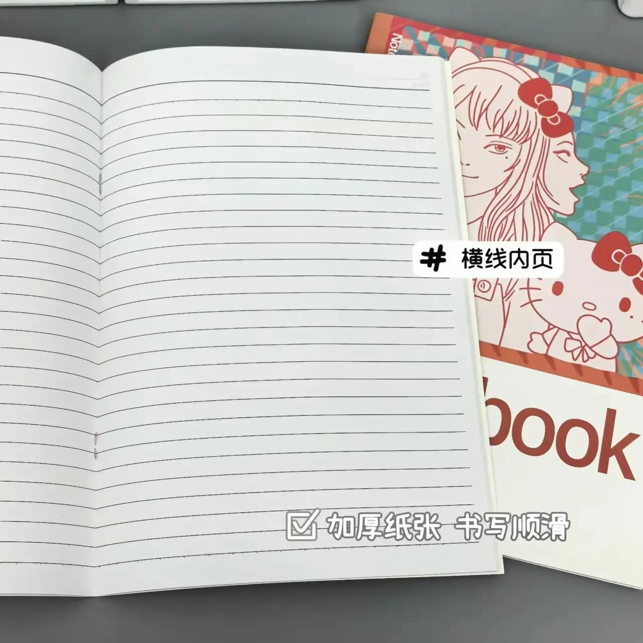 New  Hello Kitty Junji Ito jointly Notebook A5 Horizontal line Hardshell Stationery Anime Kawakami Tomie Notebook Gifts