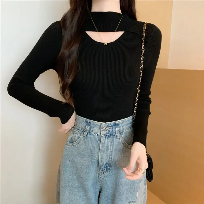 Women's Autumn and Winter Casual Simplicity Solid Color Turtleneck Long Sleeve Sweater Women Clothes Fashion Elegant Slim Tops