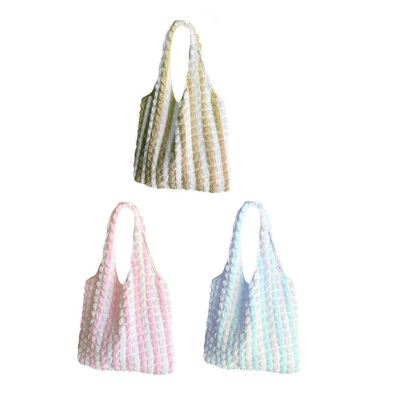 

All-matching Cloud Handbag for Women Bubble Fabric Underarm Bag Summer Beach-Bag