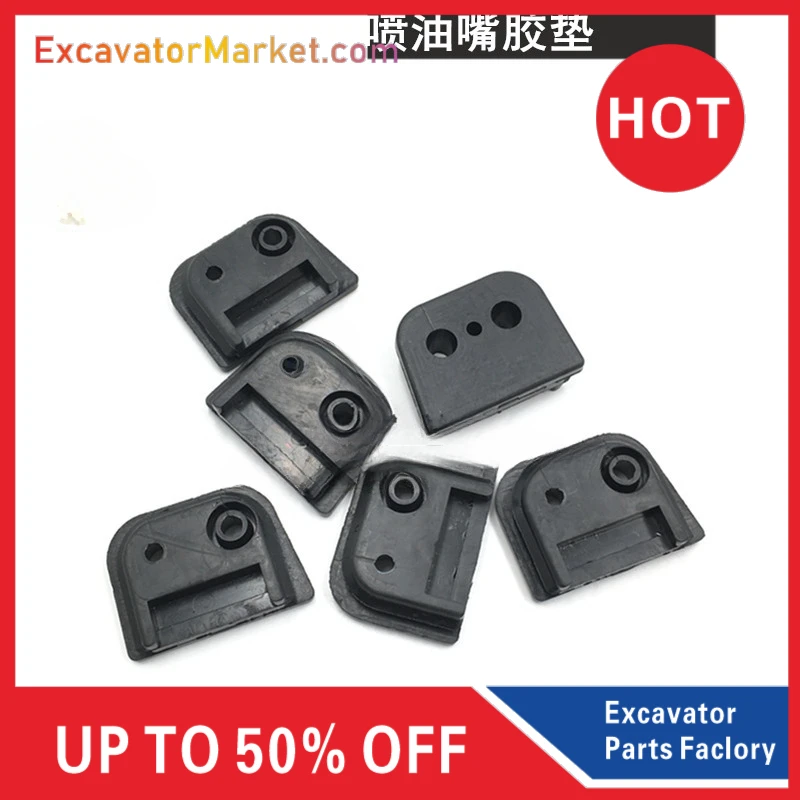 For EC210 240B Excavator Accessories Injector Rubber Pad D6D Engine High Pressure Oil Hose Rubber Pad