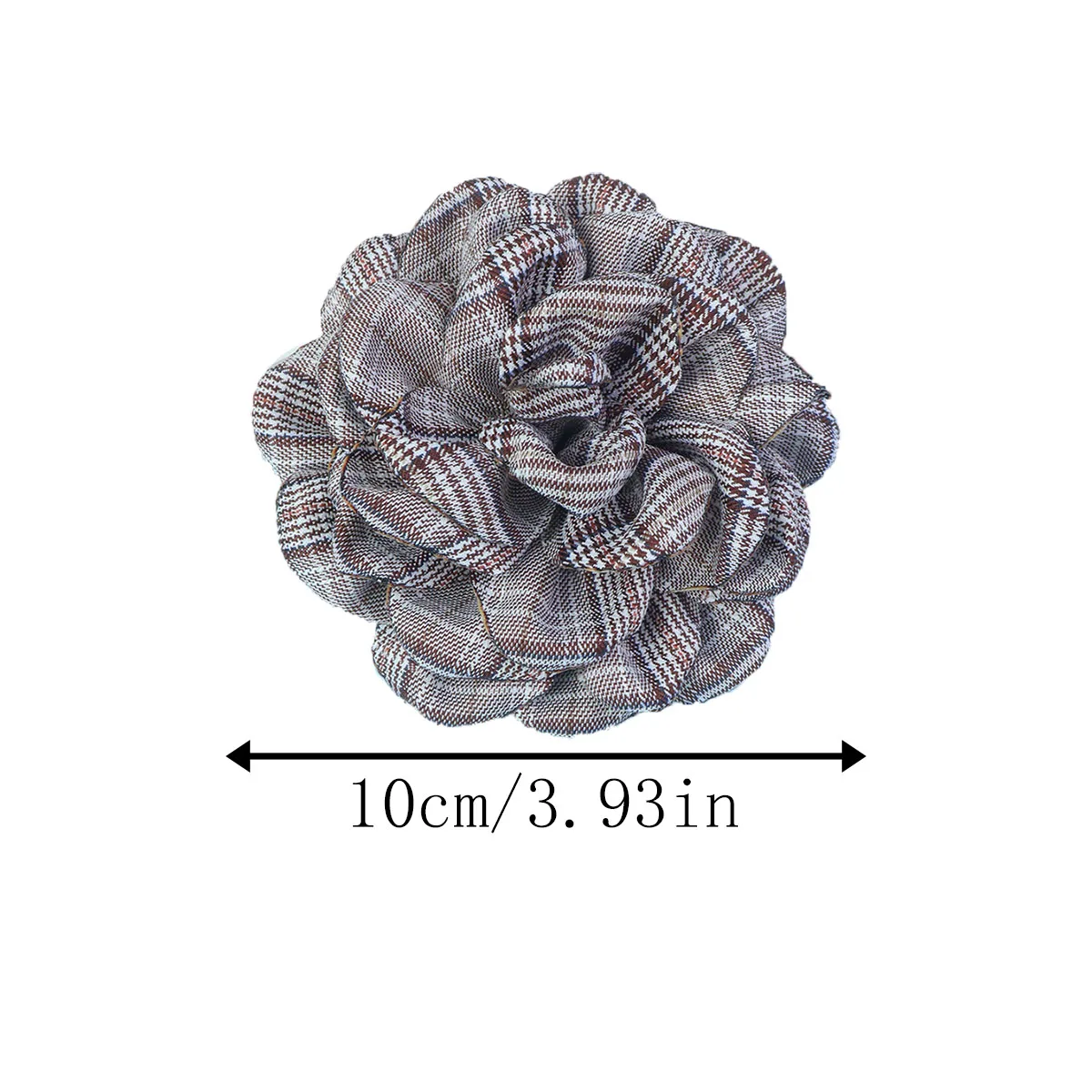 10CM Korean version of the British style color striped gingham sweet camellia brooch simple  with Brooch clothing accessories