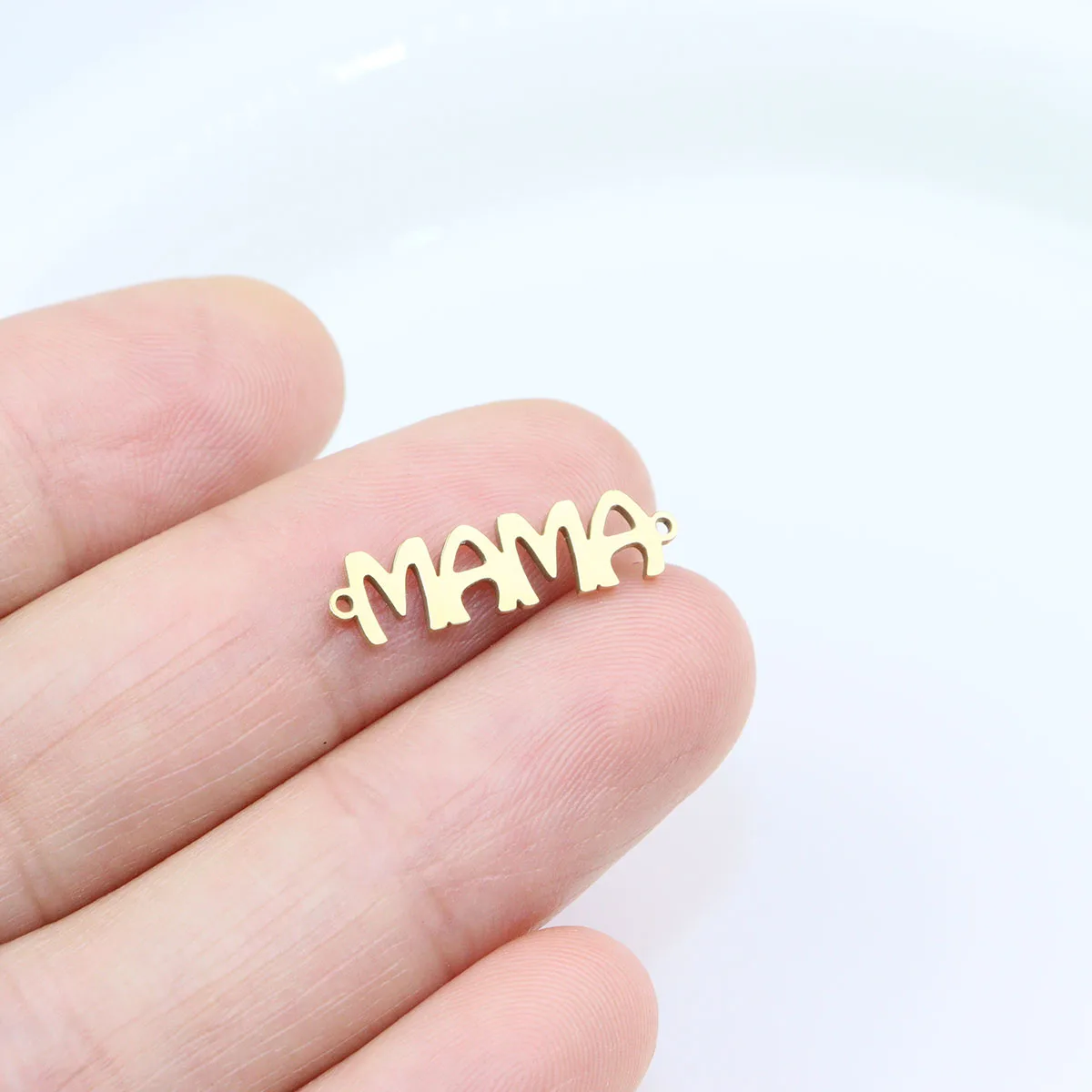 10pcs Stainless Steel Love Mama Jewelry Accessory Charms Pendant For Mother's Day DIY Handcraft Waterproof Antiallergic