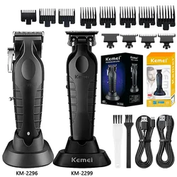 Kemei KM-2296 2299 Professional Hair Clipper for Men Hair Cutting Machine with Seat Charger Hair Trimmer Machine Haircut Machine
