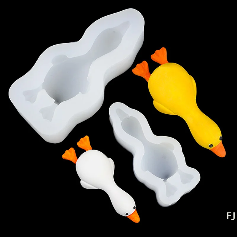 [YU] 3D mignon canard forme Silicone moule bricolage bougie parfumée plâtre savon polymère argile résine moule à la main cuisson chocolat gâteau moule