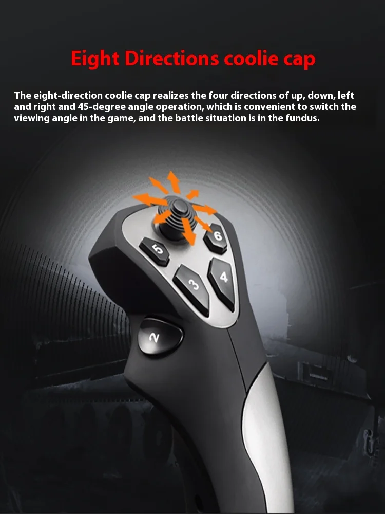 Pxn 2113 Pro Flight Gaming Rocker Otto direzioni Coolie Hat Controller per aereo programmabile vibrante per accessori per PC di gioco